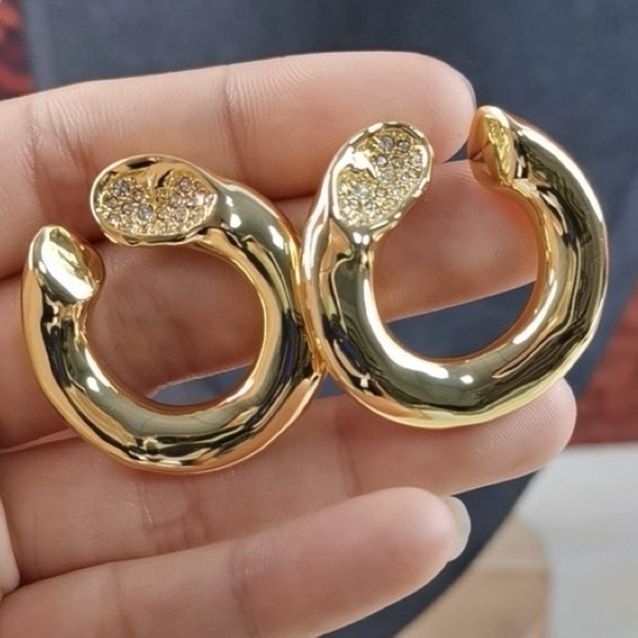 Alexis Bittar Crystal C Hoop Earrings - Picture 9 of 9